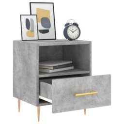 Berkfield Bedside Cabinet Concrete Grey 40X35X47.5 Cm Engineered Wood - thumbnail 7