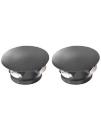 Beliani 2 Pack Outdoor Round Led Wall Lamps Black Aluminium Glass 10 Cm - Cool White - Bulbs Included - thumbnail 3
