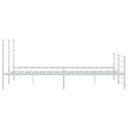 Berkfield Metal Bed Frame With Headboard And Footboard White 183X213 Cm - thumbnail 7