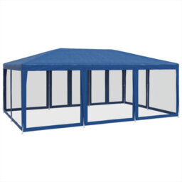 Walplus Party Tent Garden Gazebo Canopy With 10 Mesh Sidewalls Blue 6X4 M Hdpe - thumbnail 5