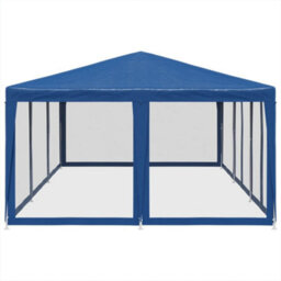 Walplus Party Tent Garden Gazebo Canopy With 10 Mesh Sidewalls Blue 6X4 M Hdpe - thumbnail 4