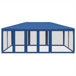 Walplus Party Tent Garden Gazebo Canopy With 10 Mesh Sidewalls Blue 6X4 M Hdpe - thumbnail 3