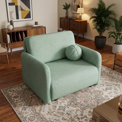 Viva Sun I Sofa Bed Chair With Sleeping Function And Bedding Storage Chipboard Frame Metal Legs 100X103X85Cm Mint - image 1
