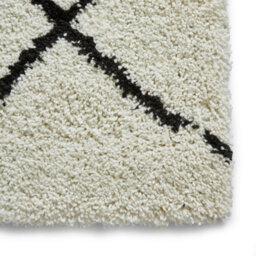White Black Shaggy Moroccan Modern Geometric Rug For Living Room Bedroom And Dining Room-200Cm X 290Cm - thumbnail 4
