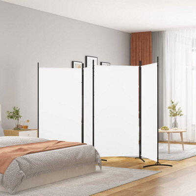 Walplus 4-Panel Room Divider White 346X180 Cm Fabric - image 1