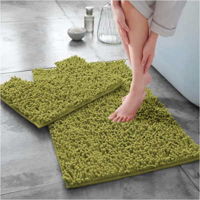 Gc Gaveno Cavailia Infinity Loop 2 Piece Bath Mat Set Green Super Absorbent Non Slip Shower Mat - image 1