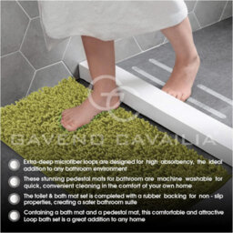 Gc Gaveno Cavailia Infinity Loop 2 Piece Bath Mat Set Green Super Absorbent Non Slip Shower Mat - thumbnail 6