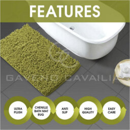 Gc Gaveno Cavailia Infinity Loop 2 Piece Bath Mat Set Green Super Absorbent Non Slip Shower Mat - thumbnail 4