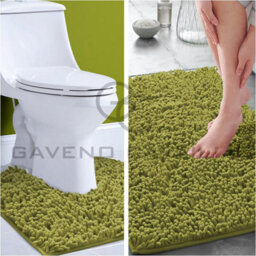 Gc Gaveno Cavailia Infinity Loop 2 Piece Bath Mat Set Green Super Absorbent Non Slip Shower Mat - thumbnail 2