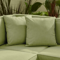 Furniturebox Orlando Green, Beige Rattan Garden Sofa Modular Outdoor Patio Couch Seating, Table & 10 Chairs Garden Corner Sofa Set - thumbnail 6