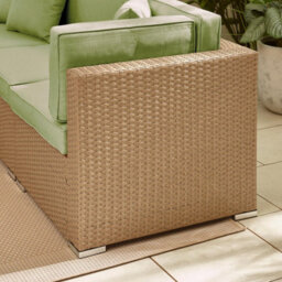 Furniturebox Orlando Green, Beige Rattan Garden Sofa Modular Outdoor Patio Couch Seating, Table & 10 Chairs Garden Corner Sofa Set - thumbnail 8