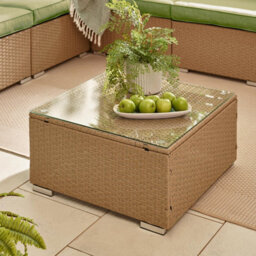 Furniturebox Orlando Green, Beige Rattan Garden Sofa Modular Outdoor Patio Couch Seating, Table & 10 Chairs Garden Corner Sofa Set - thumbnail 9