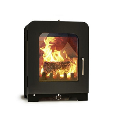 Marlborough Modern Metallic Black 5Kw Defra Wood Burning Stove - image 1