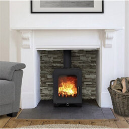 Marlborough Modern Metallic Black 5Kw Defra Wood Burning Stove - thumbnail 3