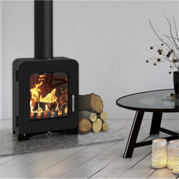 Marlborough Modern Metallic Black 5Kw Defra Wood Burning Stove - thumbnail 2