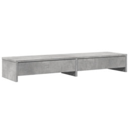 Walplus Monitor Stand With Drawers Concrete Grey 100X27X15 Cm Engineered Wood - thumbnail 2