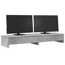 Walplus Monitor Stand With Drawers Concrete Grey 100X27X15 Cm Engineered Wood - thumbnail 3