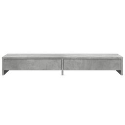 Walplus Monitor Stand With Drawers Concrete Grey 100X27X15 Cm Engineered Wood - thumbnail 4