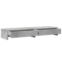 Walplus Monitor Stand With Drawers Concrete Grey 100X27X15 Cm Engineered Wood - thumbnail 5
