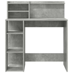 Berkfield Desk With Storage Concrete Grey 90X48X101.5 Cm Engineered Wood - thumbnail 4