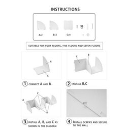 5 Layers Corner Bookshelf Wall Mounted Storage Rack Bookcase Wall - thumbnail 7