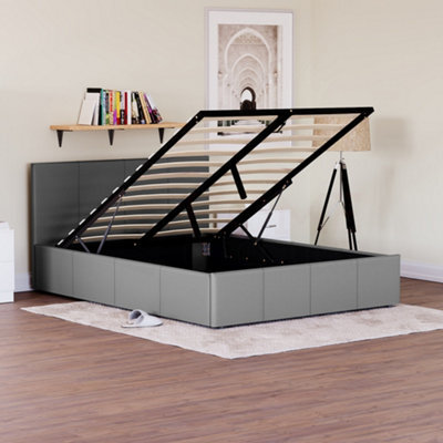 Lassic Vida Designs Lisbon Grey 4Ft6 Double Ottoman Ukfr Faux Leather Bed Frame - image 1