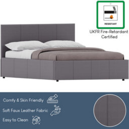 Lassic Vida Designs Lisbon Grey 4Ft6 Double Ottoman Ukfr Faux Leather Bed Frame - thumbnail 7