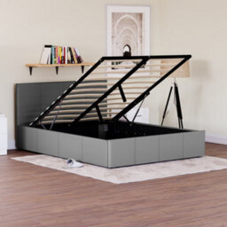 Lassic Vida Designs Lisbon Grey 4Ft6 Double Ottoman Ukfr Faux Leather Bed Frame - thumbnail 1