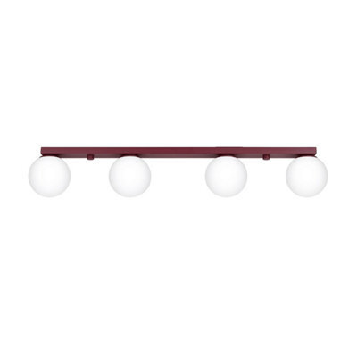 Sollux Lighting Yoli Steel/glass Burgundy 4 Lights Minimalist Ceiling Lamps - image 1