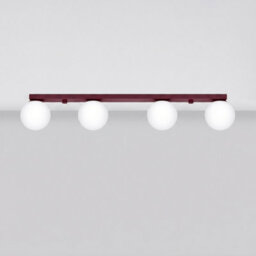 Sollux Lighting Yoli Steel/glass Burgundy 4 Lights Minimalist Ceiling Lamps - thumbnail 2