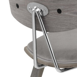 Atlantic Henley Wooden Stool Grey Velvet Barstool Wooden Grey Legs - thumbnail 7