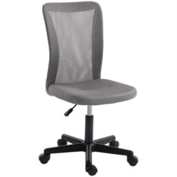Armless Office Chair, Swivel Desk Chair W/ Adjustable Height Grey