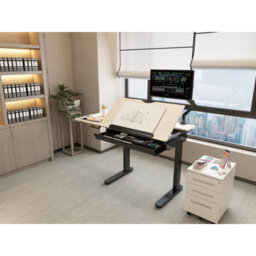 Dellonda Electric Standing Drafting Desk Ergonomic Drawing Sit/stand Table 0-40 Degree Tilt - thumbnail 9