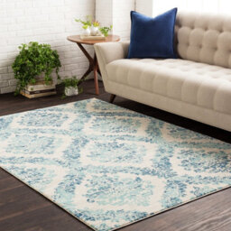 Livabliss Harput-Vintage Blue Grey Ivory Traditional Boho Living Dining Bedroom Rug 160 X 220 Cm Easy Care, Non Shedding - thumbnail 2