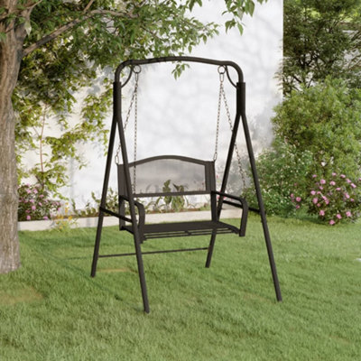Berkfield Swing Bench 124 Cm Black Steel - image 1