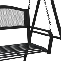 Berkfield Swing Bench 124 Cm Black Steel - thumbnail 6