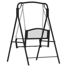 Berkfield Swing Bench 124 Cm Black Steel - thumbnail 5
