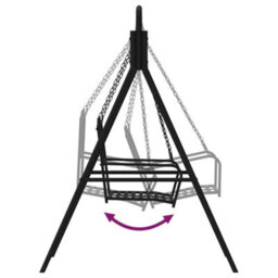 Berkfield Swing Bench 124 Cm Black Steel - thumbnail 7