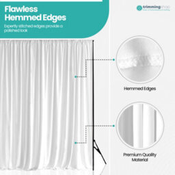 Neel Blue 3X6 Metres Ice Silk Backdrop Photography Curtains, White - thumbnail 5