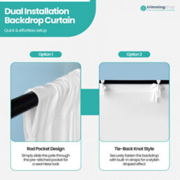 Neel Blue 3X6 Metres Ice Silk Backdrop Photography Curtains, White - thumbnail 6