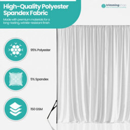 Neel Blue 3X6 Metres Ice Silk Backdrop Photography Curtains, White - thumbnail 4
