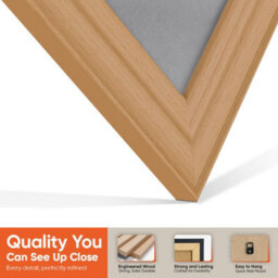 "AK Frames 25X17"" Country Pine Classic Vinyl Record Frame With Mid Grey Mount For 12 Inch Lp Cover & Disc - Overlapped Design" - thumbnail 3