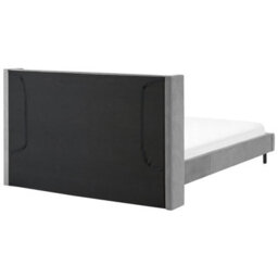 Beliani Bed Velvet Villette 180 X 200 Cm (Eu Super King) Grey - thumbnail 5