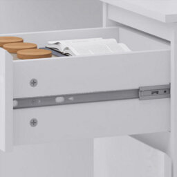 Fwstyle 3 Drawer Dressing Table Vanity Table White Gloss (H) 72 (W) 99 (D) 40Cm - thumbnail 2