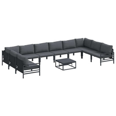 Berkfield Stylish Garden Sofa Set 11 Pcs Anthracite Steel - image 1
