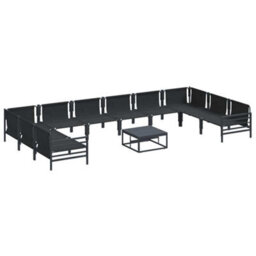 Berkfield Stylish Garden Sofa Set 11 Pcs Anthracite Steel - thumbnail 6