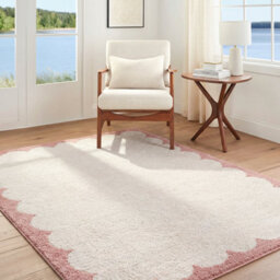 Livabliss Fossay Shaggy-Washable Ivory Pink Modern High Pile Living Bedroom Rug 200 X 275 Cm Easy Care, Non Shedding
