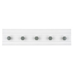 Livivo 5 Hook Wall Mounted Rack Grey Ceramic Hooks White Base