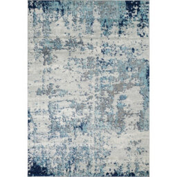 Livabliss Sunderland-Abstract Blue Grey Modern Marble Living Dining Bedroom Rug 120 X 170 Cm Easy Care, Non Shedding - thumbnail 1