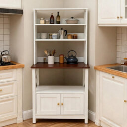 Tall Sideboard Cabinet 3Tier Storage Cupboard Kitchen Dining Room Buffet Unit - thumbnail 3